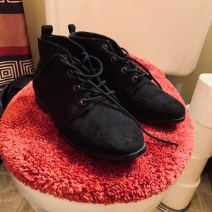 BLACK SUEDE FOREVER 21 BOOTS